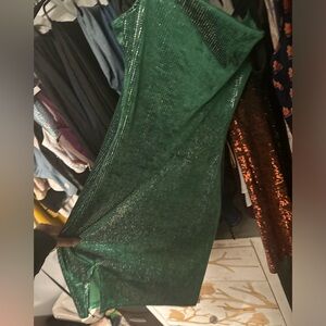 Sparkly green body on scoop neck